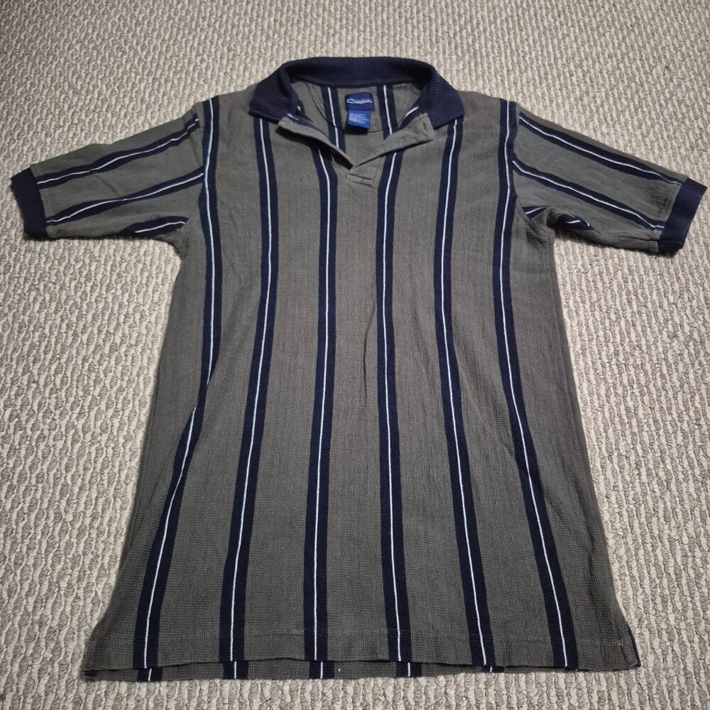 Vintage 90s Catalina Mens Vertical Striped Polo Shirt Short Sleeve Size Medium